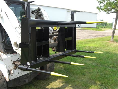 double bale spear for skid steer|skid steer bale spear attachment.